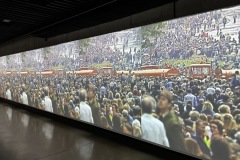 Passageway showing images of Czech / Czechoslovakian postwar history.