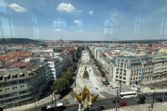 View out from above the cupola, over Wenceslas Square.